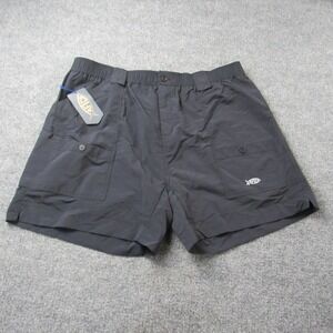 AFTCO Original Fishing Shorts Mens 44 Black 6 Inseam Quick Dry Elastic Waist M01
